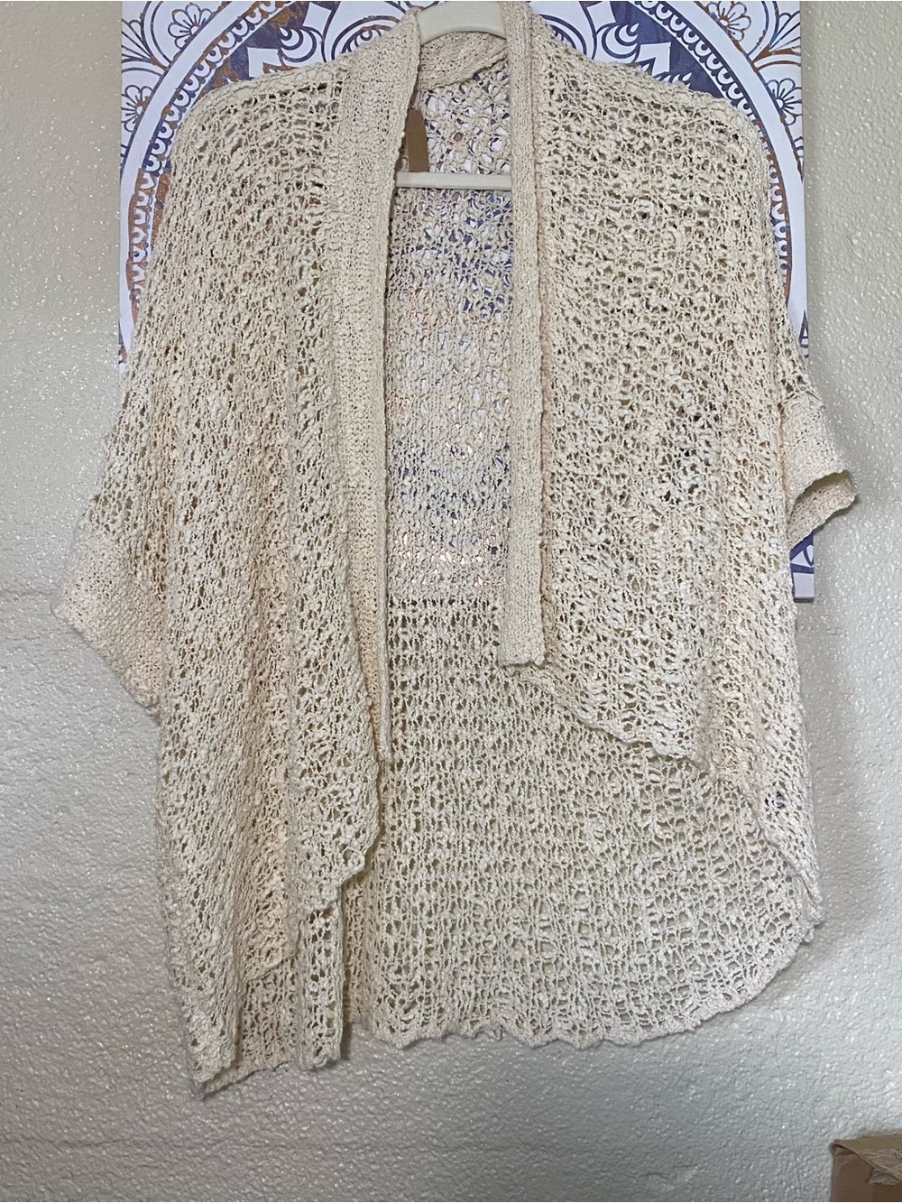 Open-Knit Lightweight Women's Sweater Cardigan - Cream